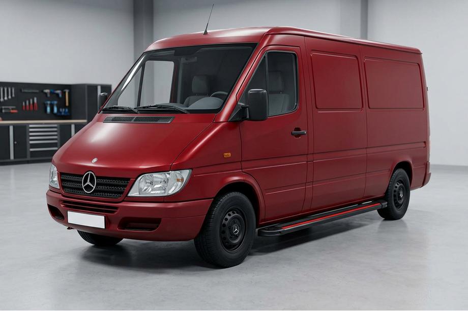 Mercedes Sprinter W901/902/903/904/905 1995–2006 Sidetrin Maya Red (2 stk., aluminium) Image