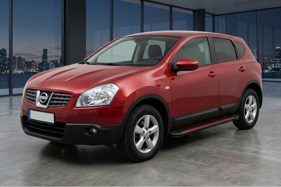Nissan Qashqai 2007–2010 Maya Red-Black side steps (2 stk., aluminium) Image