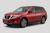 Nissan Pathfinder R52 2012–2021 Sidetrin Maya Red (2 stk., aluminium) foto 1