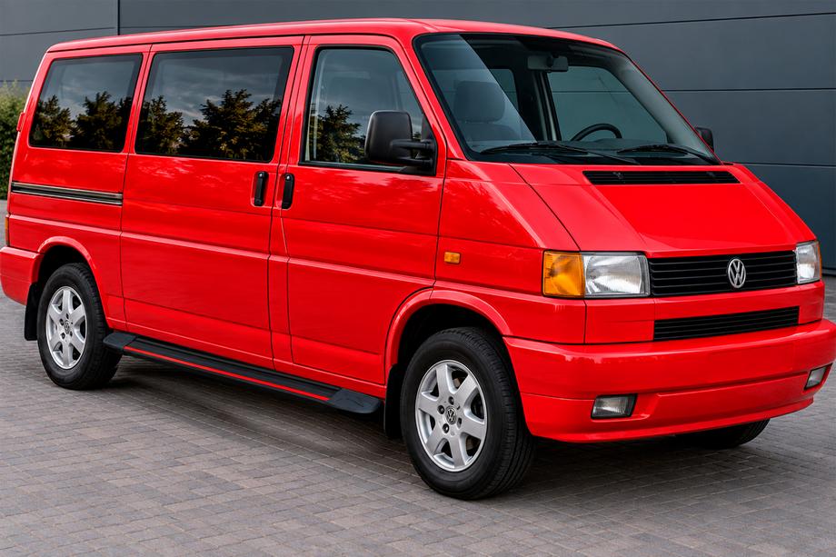 Volkswagen T4 Transporter 1990–2003 Sidetrin Maya Red (2 stk., aluminium) Kort akselafstand Image