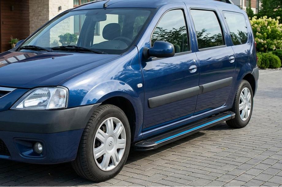 Dacia Logan MCV 2004–2014 Maya Blue sidetrin (2 stk., aluminium) Image