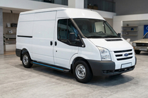 Ford Transit 2000–2014 Maya Blue sidetrin (2 stk., aluminium) L2 (mellem) foto 1