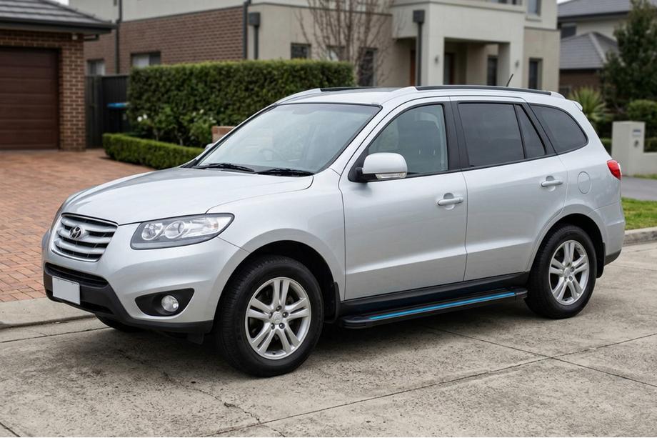 Hyundai Santa Fe 2 2006–2012 Sidetrin Maya Blue-Black (2 stk., aluminium) Image