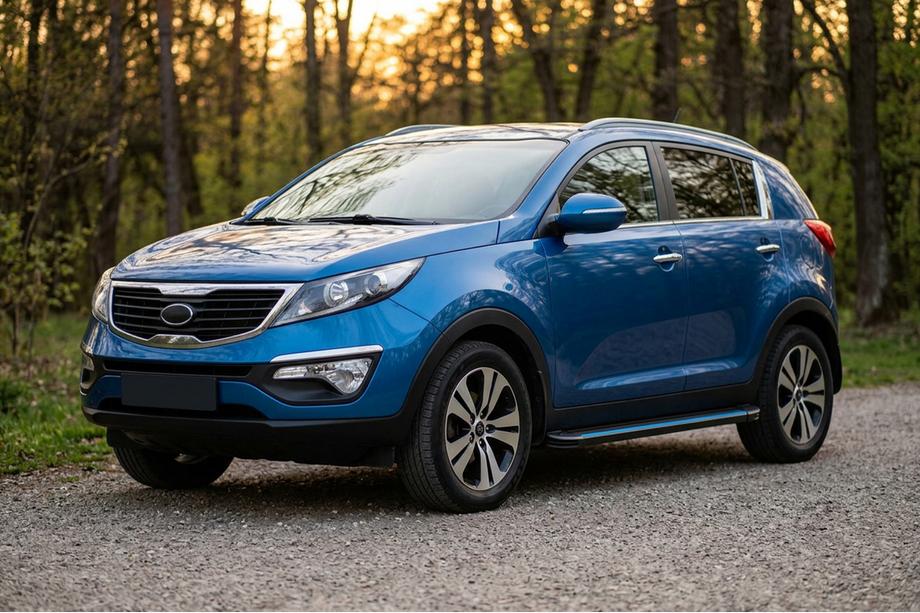 Kia Sportage 2010–2015 Sidetrin Maya Blue-Black (2 stk., aluminium) Image