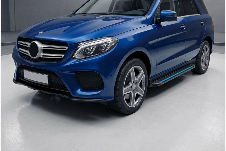 Mercedes GLE/ML Klasse W166 2011–2018 Maya Blue sidetrin (2 stk., aluminium) Image