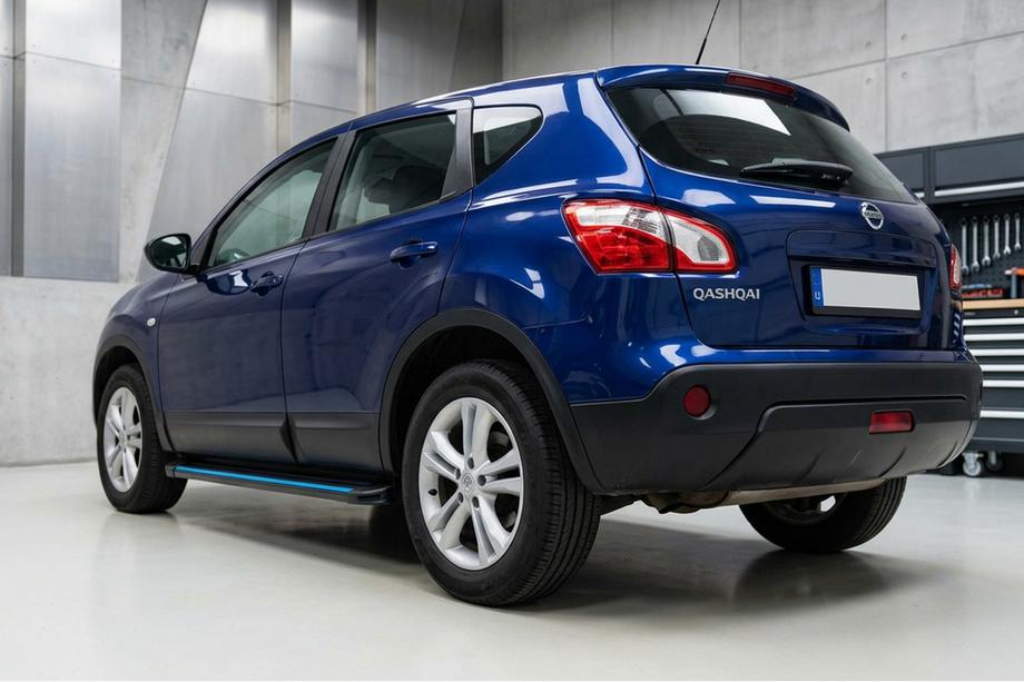Nissan Qashqai 2007–2010 Sidetrin Maya Blue-Black (2 stk., aluminium) Image
