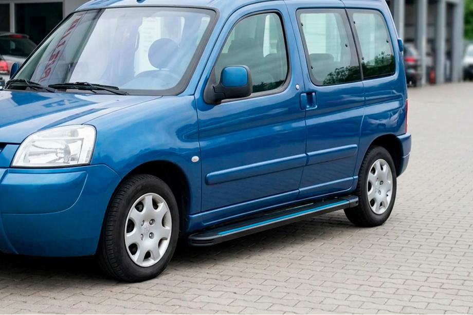 Peugeot Partner 1996–2008 Maya Blue sidetrin (2 stk., aluminium) Image