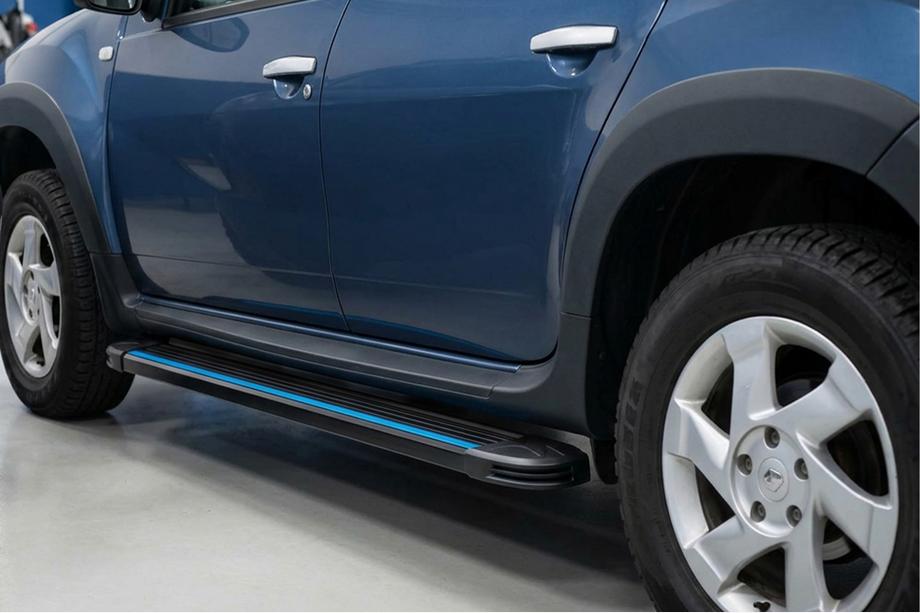 Renault Duster 2008–2017 Maya Blue sidetrin (2 stk., aluminium) Image