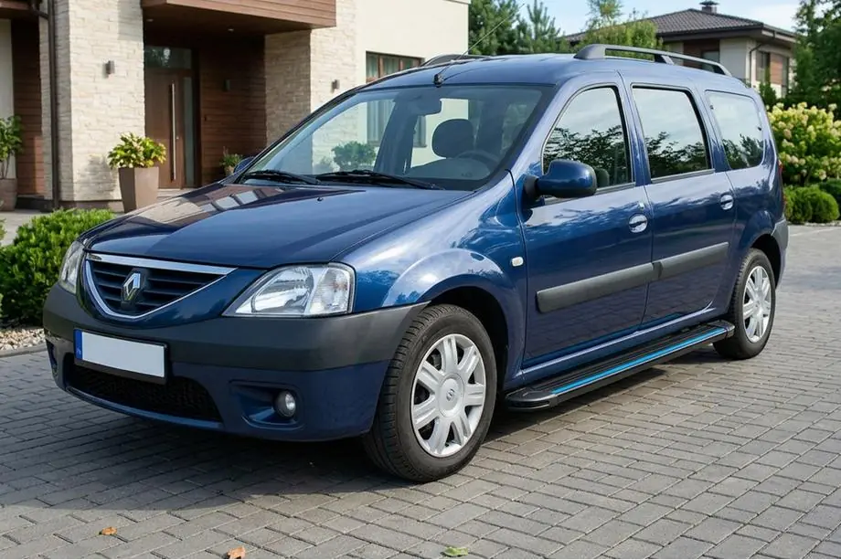 Renault Logan MCV 2005–2013 Maya Blue sidetrin (2 stk., aluminium) Image