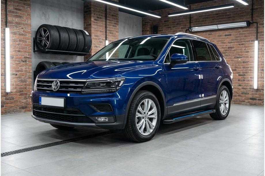 Volkswagen Tiguan 2016–2023 Maya Blue sidetrin (2 stk., aluminium) Image