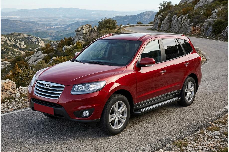 Hyundai Santa Fe 2 2006–2012 Sidetrin New Vision Black (2 stk., aluminium) Image
