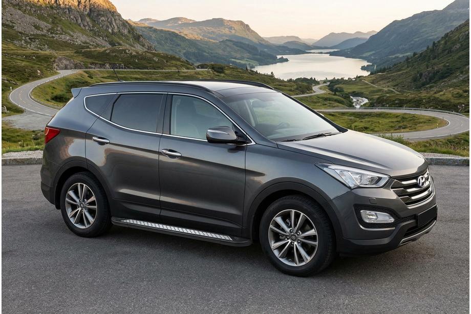 Hyundai Santa Fe 3 2012–2018 Sidetrin New Vision Black (2 stk., aluminium) Image