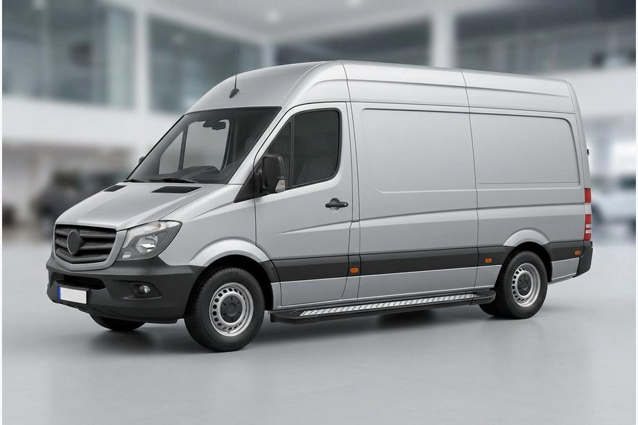 Volkswagen Crafter 2006–2016 Sidetrin New Vision Black (2 stk., aluminium) Mellem akselafstand Image