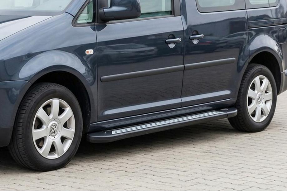 Volkswagen Caddy 2010–2015 Sidetrin New Vision Black (2 stk., aluminium) Maxi hjulbase Image