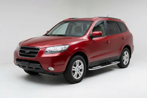 Hyundai Santa Fe 2 2006–2012 Sidetrin Tayga V2 (2 stk., aluminium) foto 1