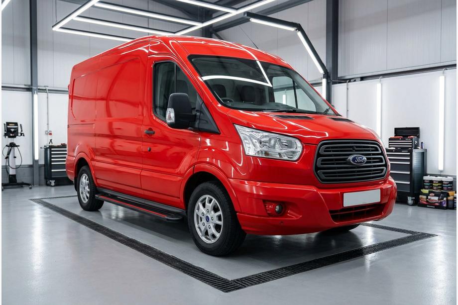 Ford Transit 2014– Sidetrin Maya Red (2 stk., aluminium) L2 (lang)/L3 (ekstra lang) Image