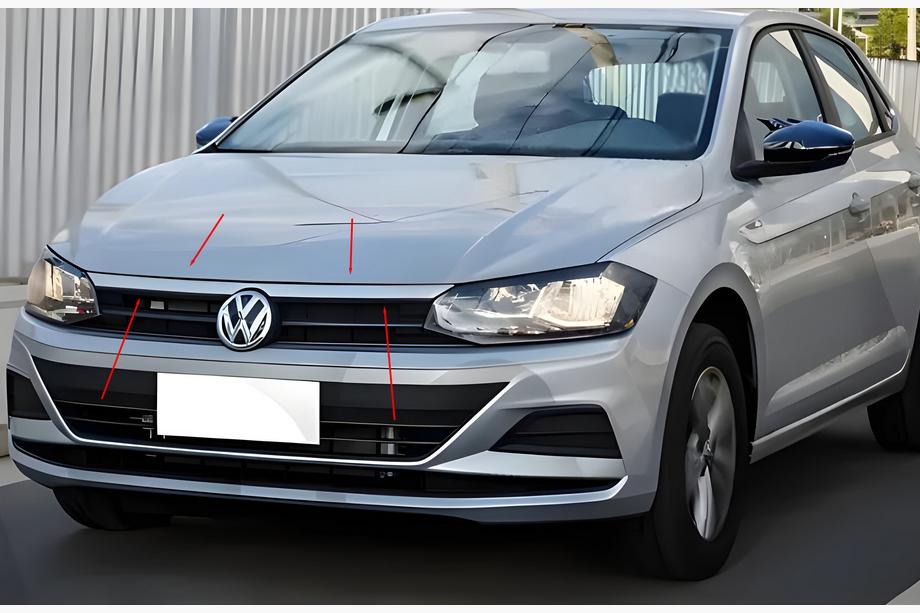 Volkswagen Polo 2017– Øvre grilliste i rustfrit stål Foto 1