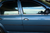 Renault Logan I 2008–2013 Udvendige vindueslister (4 stk., rustfrit stål) Carmos - Tyrkisk stål foto 1