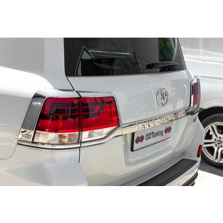 Krom lygtecovers til baglygter (2015+, 4 dele, plast) Toyota Land Cruiser 200 2007–2021 foto 1
