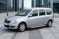 Renault Logan MCV 2005–2013 Sidetrin Allmond Grey (2 stk., aluminium) foto 1