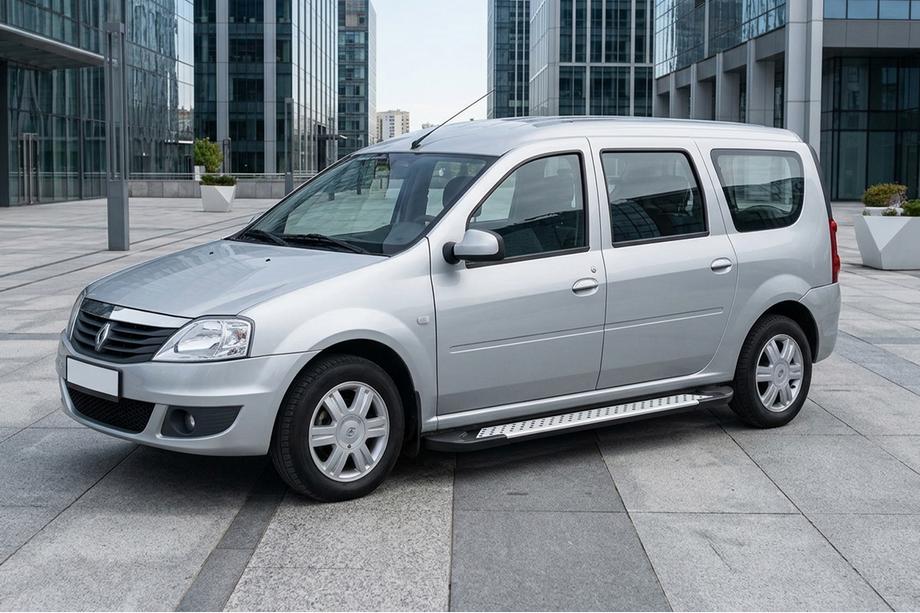 Renault Logan MCV 2005–2013 Sidetrin Allmond Grey (2 stk., aluminium) Image