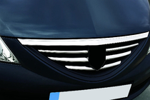 Dacia Logan MCV 2004–2014 Pyntelister til frontgrill 2004-2008 (rustfrit stål) Carmos - Tyrkisk stål foto 1