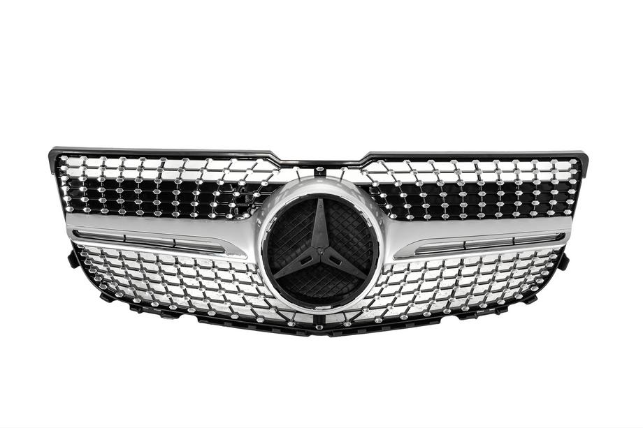 Mercedes GLK-klasse X204 2008–2015 Kølergitter foran Diamond Silver (2013-2015) Uden kamera Foto 5