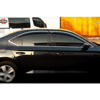 Vindafvisere med kromliste SD (4 stk., Niken) Skoda Superb 2015–2024 foto 3