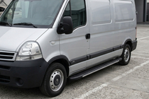 Renault Master 1998–2010 Sidetrin Bosphorus Grey (2 stk., aluminium) Kort akselafstand foto 1