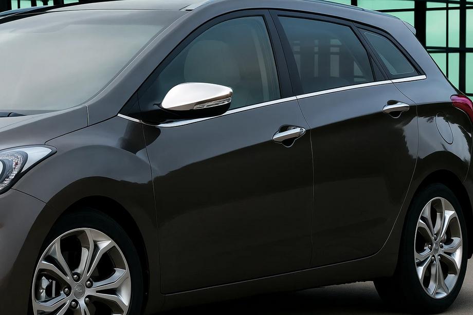 Hyundai Accent 2011–2017 Krom spejlkapper med udskæring til blinklys (2 stk.) OmsaLine - italiensk rustfrit stål Image
