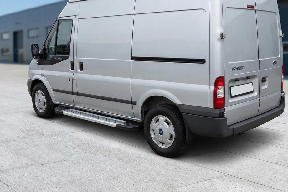 Ford Transit 2000–2014 Sidetrin New Vision Grey (2 stk., aluminium) L2 (mellem) Image