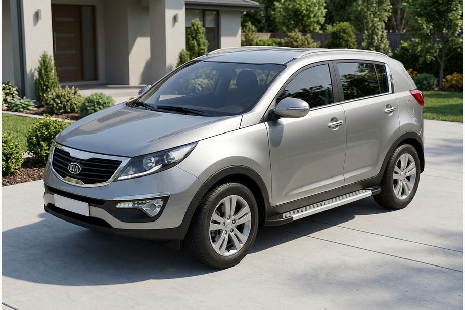 Kia Sportage 2010–2015 Sidetrin New Vision Grey (2 stk., aluminium) Image