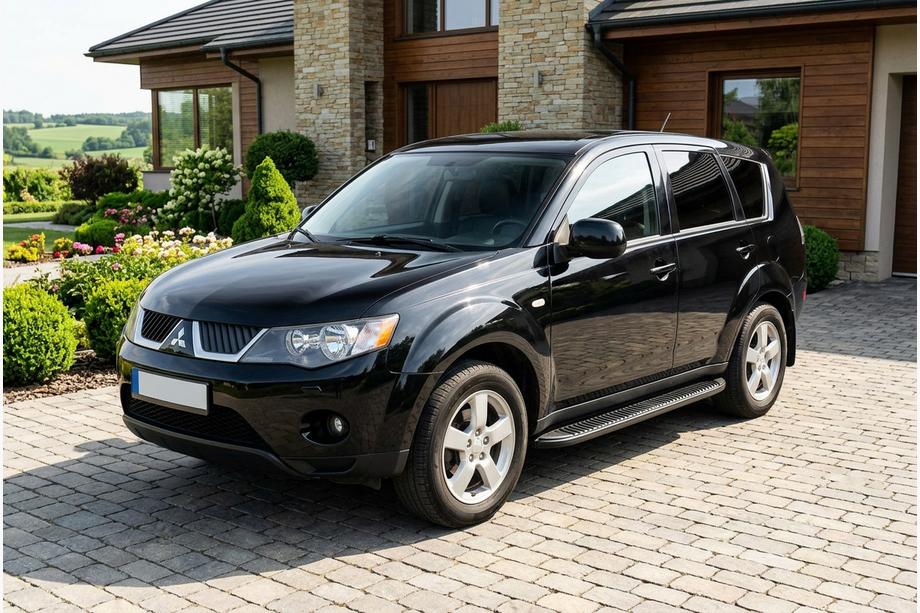 Mitsubishi Outlander 2006–2012 Sidetrin Tayga Black (2 stk., aluminium) Image