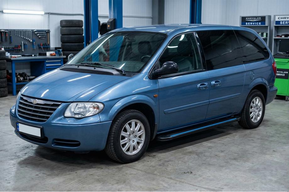 Chrysler Voyager 2001–2007 Maya Blue sidetrin (2 stk., aluminium) Image