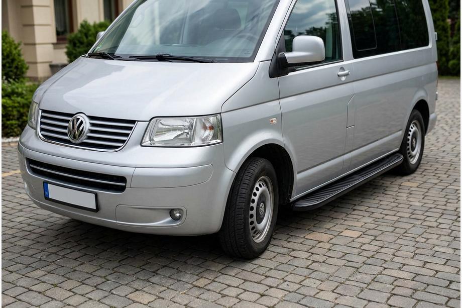 Volkswagen T5 Transporter 2003–2010 Sidetrin Tayga Black (2 stk., aluminium) Kun til kort akselafstand Image