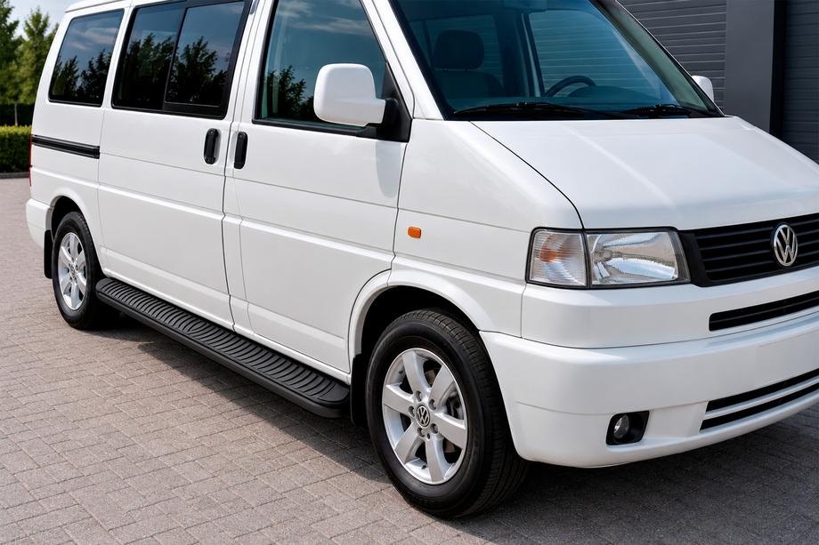 Volkswagen T4 Transporter 1990–2003 Sidetrin Tayga Black (2 stk., aluminium) Image