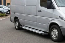 Volkswagen LT 1995–2006 Sidetrin New Vision Grey (2 stk., aluminium) foto 1