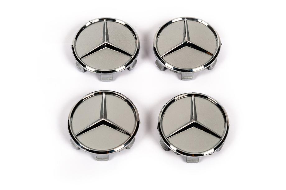 Mercedes-Benz Centerkapsler til fælge 75/71 mm uden ring (4 stk., grå) Foto 1