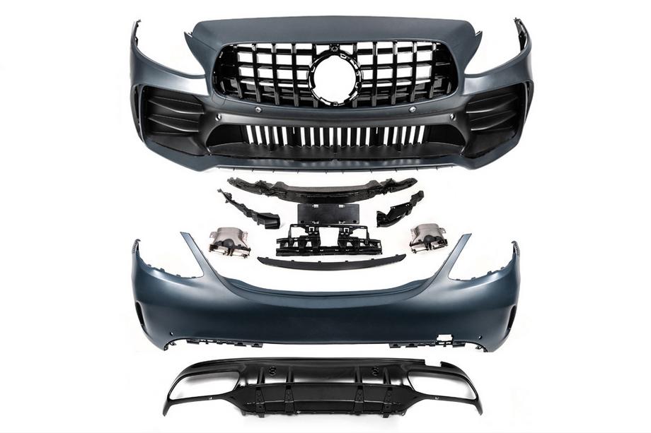 Mercedes C-klasse W205 2014–2021 Bodykit-sæt med komplet bagkofanger (Black Mamba C63GT-design) Foto 11