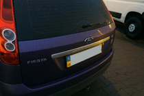 Ford Fiesta 2002–2008 Liste over nummerplade (rustfrit stål) Carmos - Tyrkisk stål foto 3