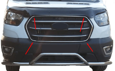 Ford Transit 2014– Kølergrill-ramme (2019+, 4 stk, rustfrit stål) foto 1