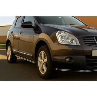 Dobbelte sidebars (2 stk., rustfrit stål) Nissan Qashqai 2007–2010 foto 1