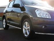 Nissan Qashqai 2010–2014 Dobbelte sidebars (2 stk., rustfrit stål) foto 3
