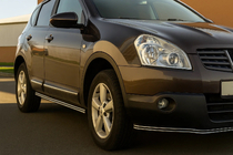 Nissan Qashqai 2010–2014 Dobbelte sidebars (2 stk., rustfrit stål) foto 1
