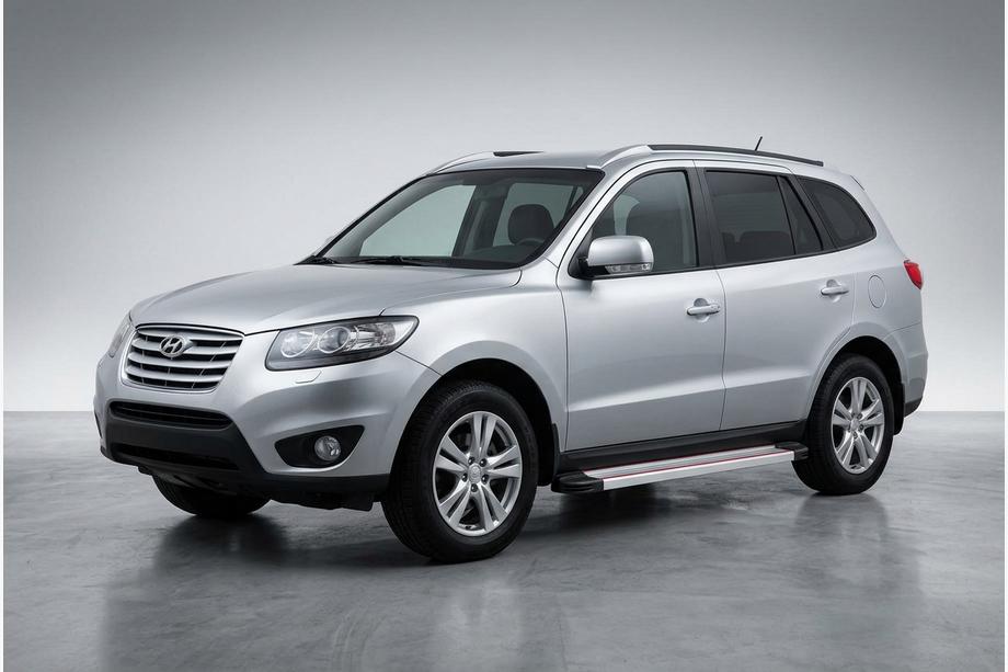 Hyundai Santa Fe 2 2006–2012 Sidetrin Maya Red-Grey (2 stk., aluminium) Image