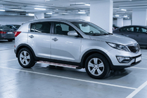 Kia Sportage 2010–2015 Sidetrin Maya Red-Grey (2 stk., aluminium) foto 1