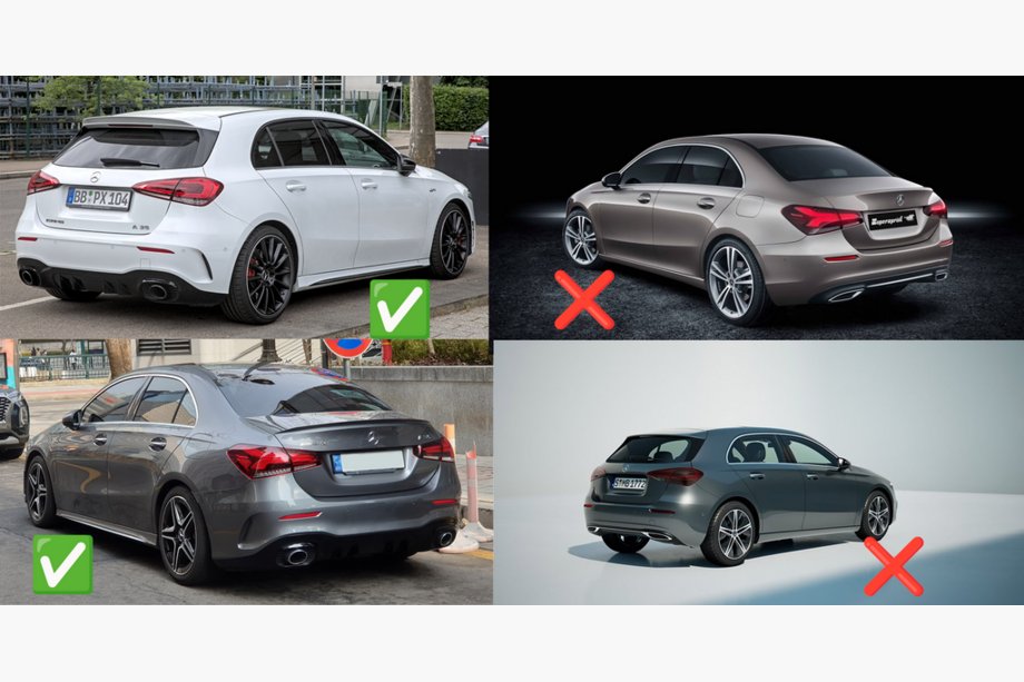 Mercedes A-klasse W177 2018– Premium AMG / A35 stænklapper (4 stk.) Foto 3