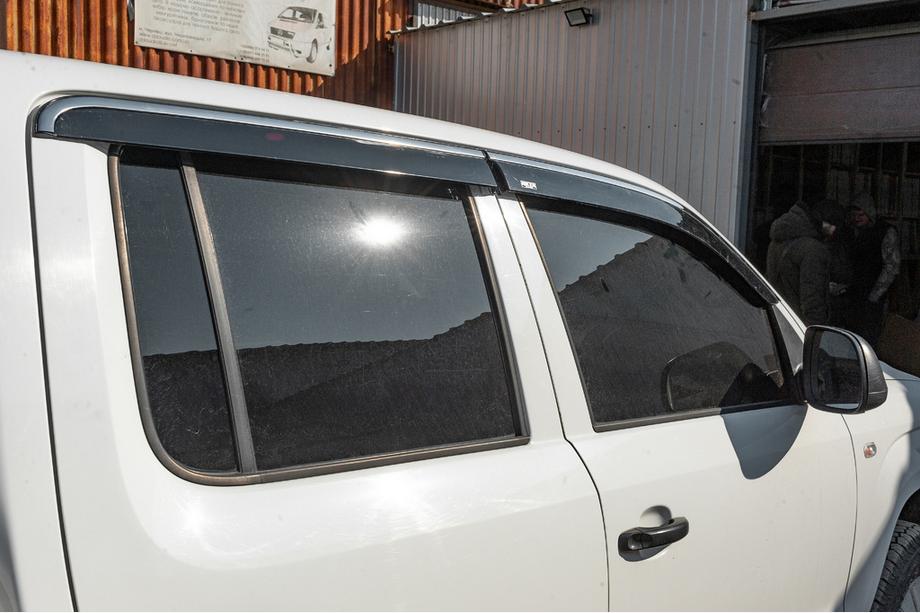Volkswagen Amarok 2010–2022 Vindafvisere med kromliste (4 stk., Niken) Foto 3
