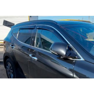 Vindafvisere til sideruder med kromliste (4 stk., HIC) Hyundai Santa Fe 4 2018–2023 foto 1