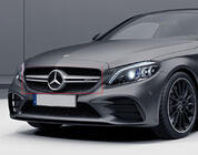 Mercedes C-klasse W205 2014–2021 AMG Silver frontgrill (til Avantgarde/AMG-Line/C43 AMG) 2014-2018, med kamera foto 3